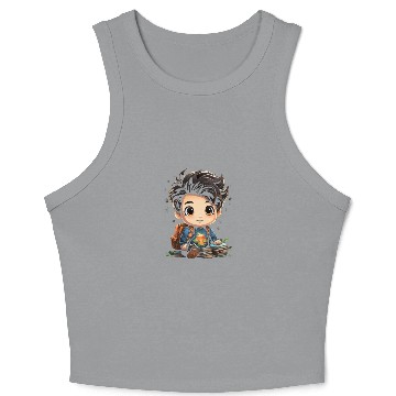 Discover Back to School Pre-K Kindergarten Student Chibi Crop Tank Top