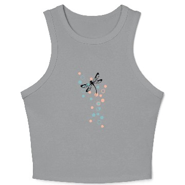 Discover Dragonfly and dots Crop Tank Top