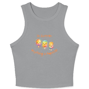 Discover In Summer, Anything is Popsicle Crop Tank Top