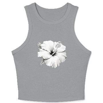 Discover Hibiscus Flower Sketch Crop Tank Top