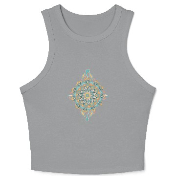 Discover Retro Spring Folk Art Diamond Crop Tank Top