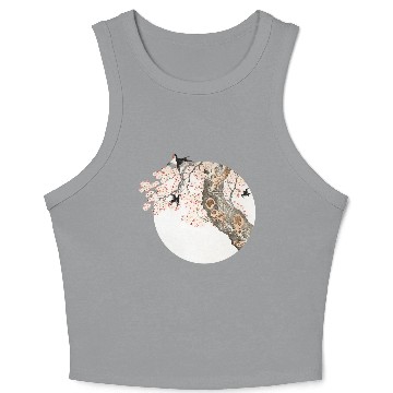Discover Katsushika Hokusai’s cherry tree'n birds Crop Tank Top