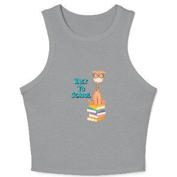 Discover Back To School Giraffe Crop Tank Top
