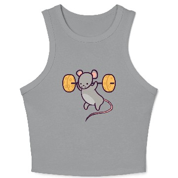 Discover Cute Gym Rat Cheese Squat Crop Tank Top