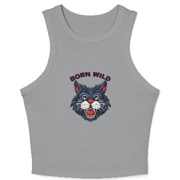 Discover Born Wild Cat lovers Crop Tank Top