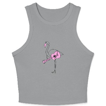 Discover Flamingo With Guitar Crop Tank Top