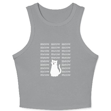 Discover Chatty Cat White Cat hipster Crop Tank Top