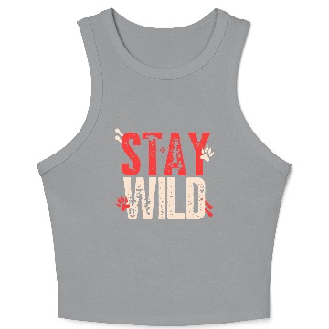 Discover Red Cream Bold Stay Wild Crop Tank Top