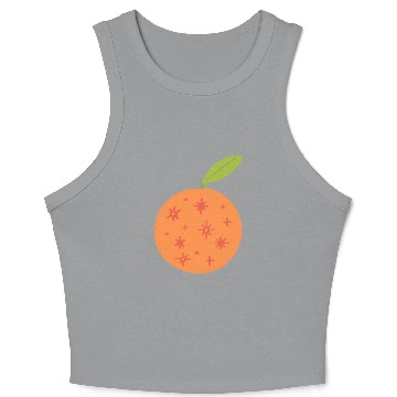 Discover orange! with stars! Crop Tank Top