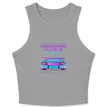 Discover Techno Music Detroit Crop Tank Top