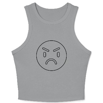 Discover BLACK LINES ANGRY FACE Crop Tank Top