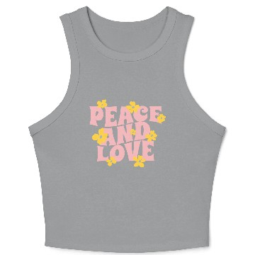 Discover Peace Love Yellow Flowers Crop Tank Top