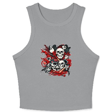Discover skull skeleton Crop Tank Top