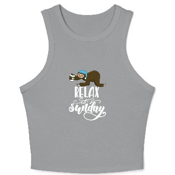 Discover Relax It's Sunday Sloth Crop Tank Top