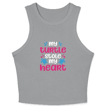 Discover Sea Turtle Tortoise Valentines Day Crop Tank Top