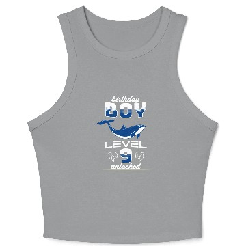 Discover Birthday Boy Level 9 Unlocked Dolphin Lover 9th Crop Tank Top