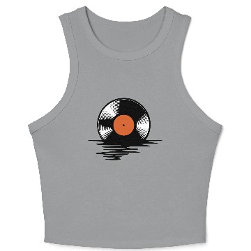 Discover Melting vinyl disc. Crop Tank Top