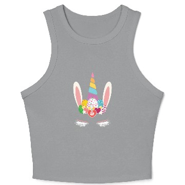 Discover Happy Easter Unicorn Bunny Ears Eggs Hunter Crop Tank Top