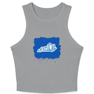 Discover Kentucky Typography Sticker in State Shape Crop Tank Top