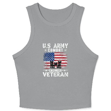 Discover US Army Combat Engineer Veteran Crop Tank Top