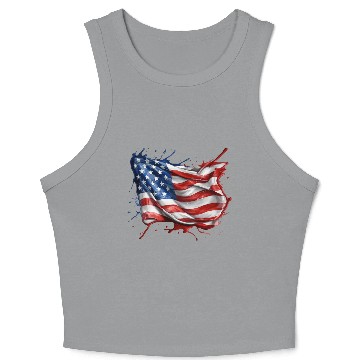 Discover American Flag Crop Tank Top