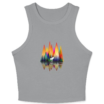 Discover MOUNTAIN RAINBOW MOOSE Crop Tank Top