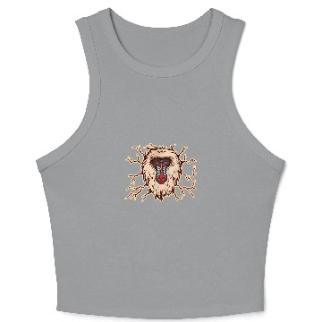 Discover Baboon Monkey Face Crop Tank Top