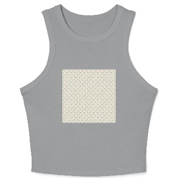 Discover Retro Hearts Pattern Yellow Teal Coral Crop Tank Top