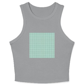 Discover Retro Checkered Pattern Teal Crop Tank Top