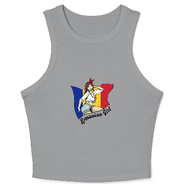 Discover Romanian girl flag design Crop Tank Top