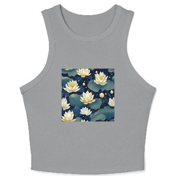 Discover Serenity Blooms: Timeless Lotus Pattern Crop Tank Top