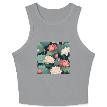 Discover Serenity Blooms: Timeless Lotus Pattern Crop Tank Top