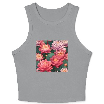 Discover Serenity Blooms: Timeless Lotus Pattern Crop Tank Top