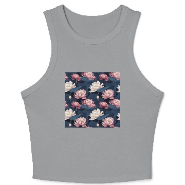 Discover Serenity Blooms: Timeless Lotus Pattern Crop Tank Top