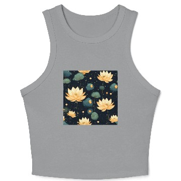 Discover Serenity Blooms: Timeless Lotus Pattern Crop Tank Top