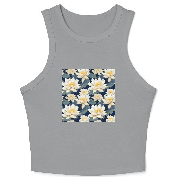 Discover Serenity Blooms: Timeless Lotus Pattern Crop Tank Top