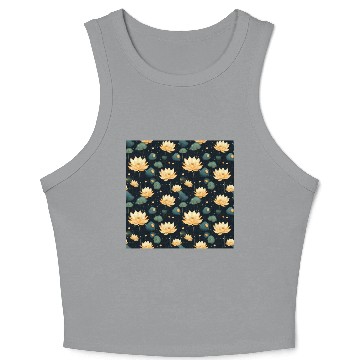 Discover Serenity Blooms: Timeless Lotus Pattern Crop Tank Top
