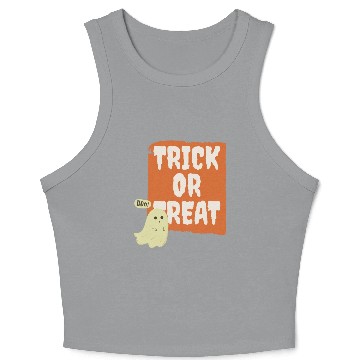 Discover Trick Or Treat Boo Ghost Crop Tank Top