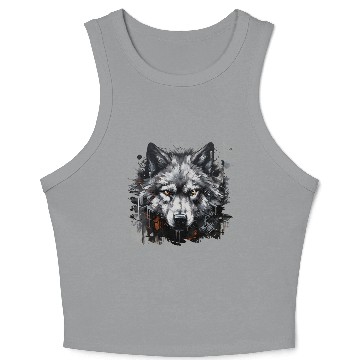Discover The Lone Wolf. Urban Hunter, Graffiti Style. Crop Tank Top