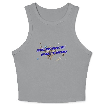 Discover Science Fiction Spaceship Planet Crop Tank Top