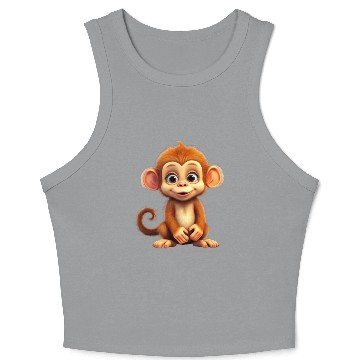 Discover Cute Monkey for Kids for a Kid Crop Tank Top