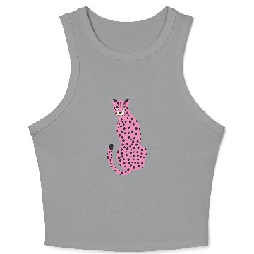 Discover Pink Cheetah Crop Tank Top