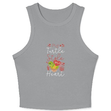 Discover Sea Turtle Tortoise Valentines Day Crop Tank Top