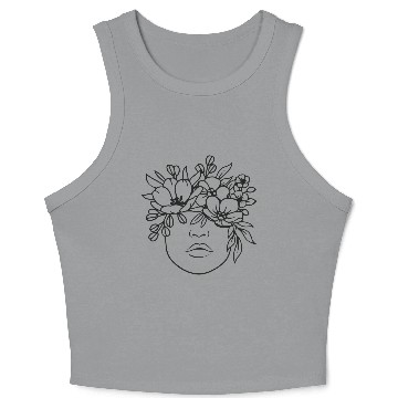 Discover floral outline Crop Tank Top