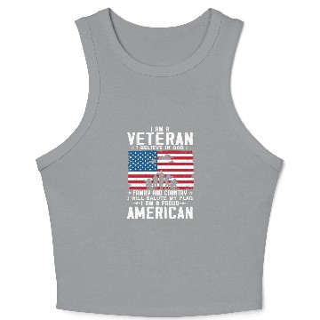 Discover I Am A Proud American Veteran Crop Tank Top