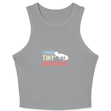 Discover I Raise Tiny Dinosaurs Funny Leopard Gecko Mom Dad Crop Tank Top