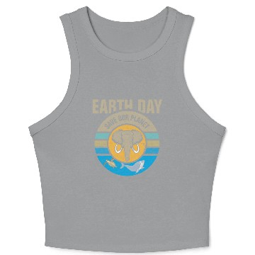 Discover Earth Day Save Our Planet Conservation Design Crop Tank Top