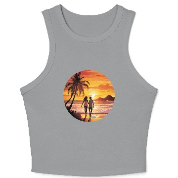 Discover Beach romantic couple Crop Tank Top