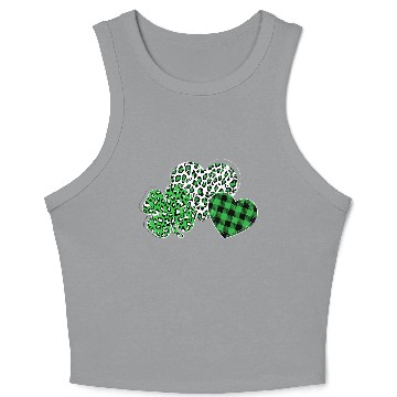 Discover Saint Patricks Day For Women Shamrock Leopard Crop Tank Top