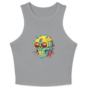 Discover zombie skull skull Crop Tank Top